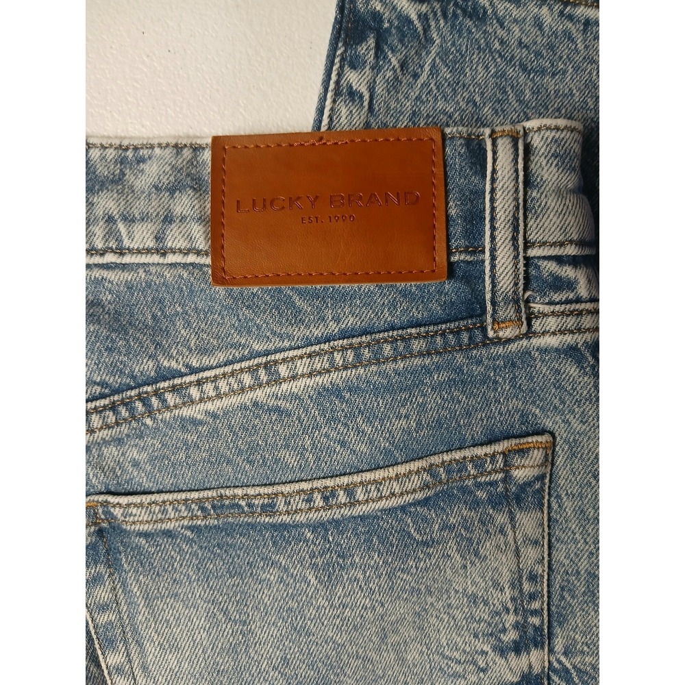 Lucky Brand Womens 10/30A High Rise Distressed Mom Jeans Light Acid Wash Blue - Picture 4 of 12